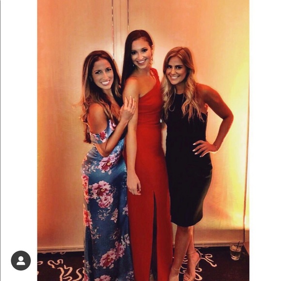 Two Arrows off the shoulder Satin Chandler Maxi Dress - Picture 4 of 4